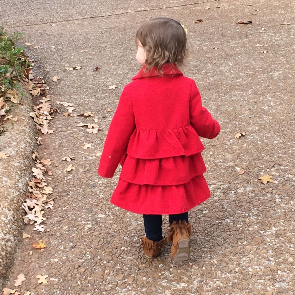 2T Cherokee red ruffled coat